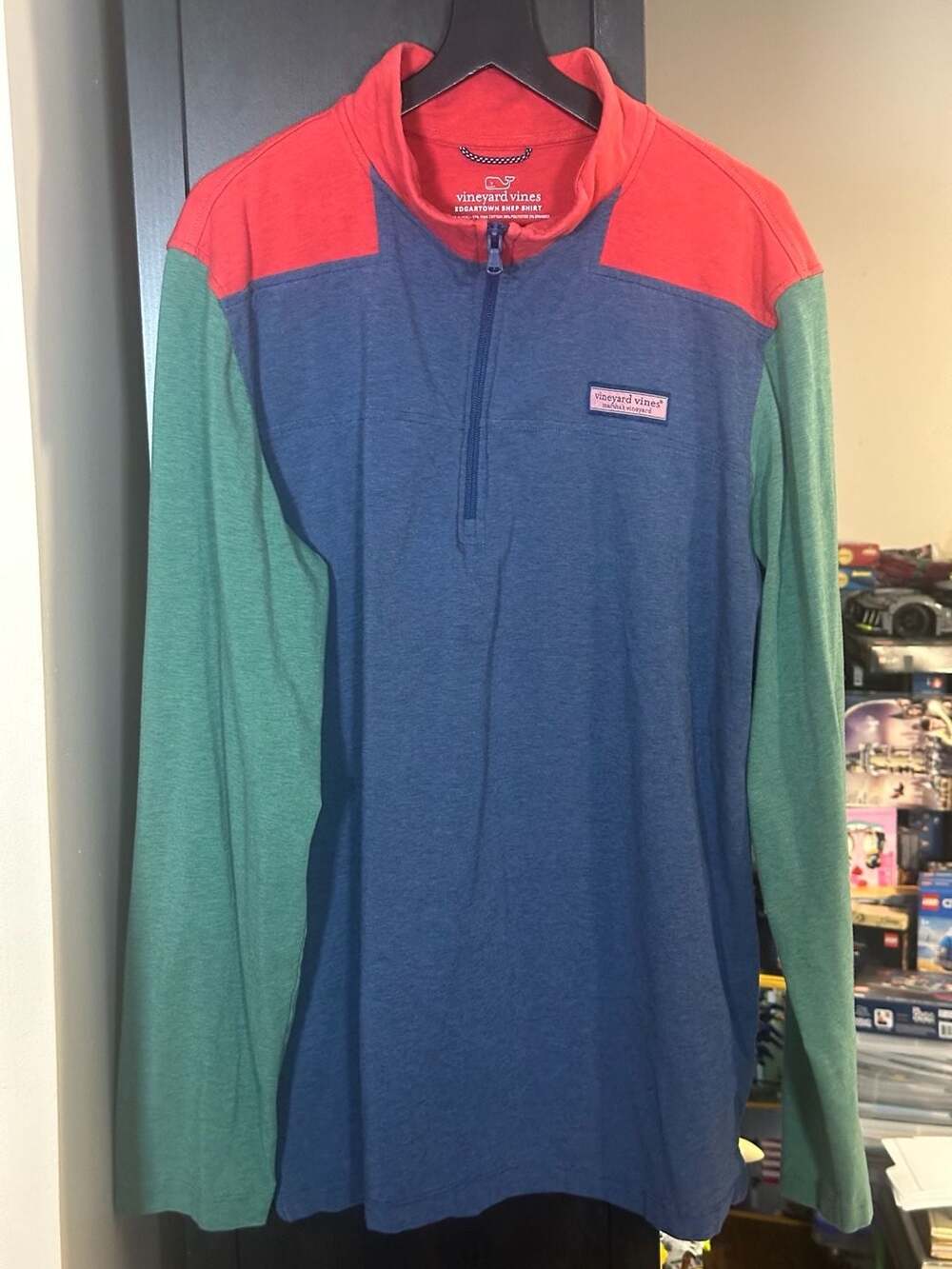 Vineyard Vines Edgartown Shep Shirt Colorblock 1/4 Zip Pullover Men's Size L